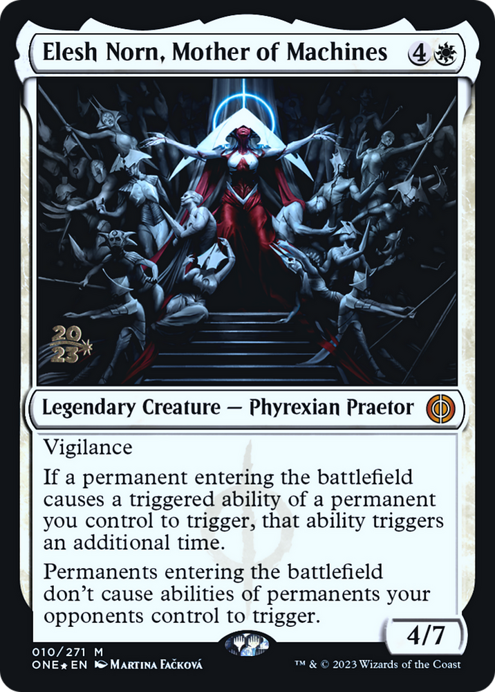 Elesh Norn, Mother of Machines [Phyrexia: All Will Be One Prerelease Promos] Magic: The Gathering