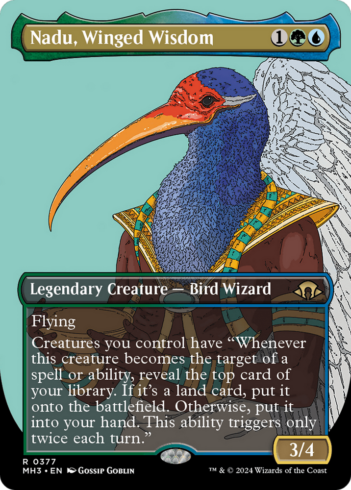 Nadu, Winged Wisdom (Borderless) [Modern Horizons 3] Magic: The Gathering