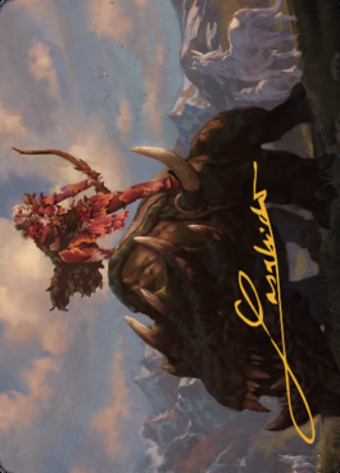 Meria's Outrider Art Card (Gold-Stamped Signature) [Dominaria United Art Series] Magic: The Gathering