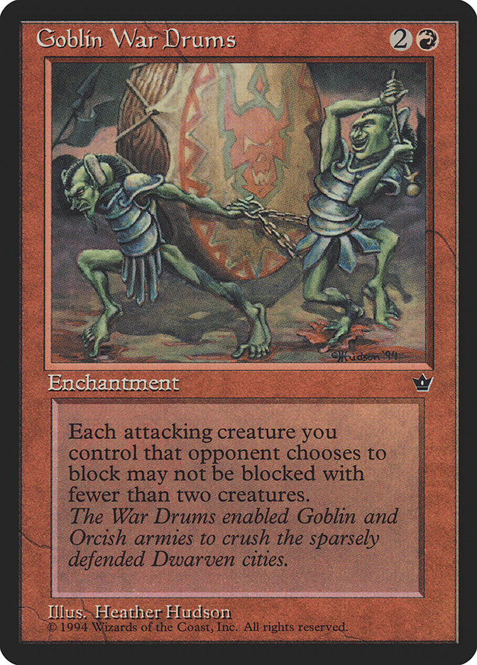 Goblin War Drums (Heather Hudson) [Fallen Empires] Magic: The Gathering