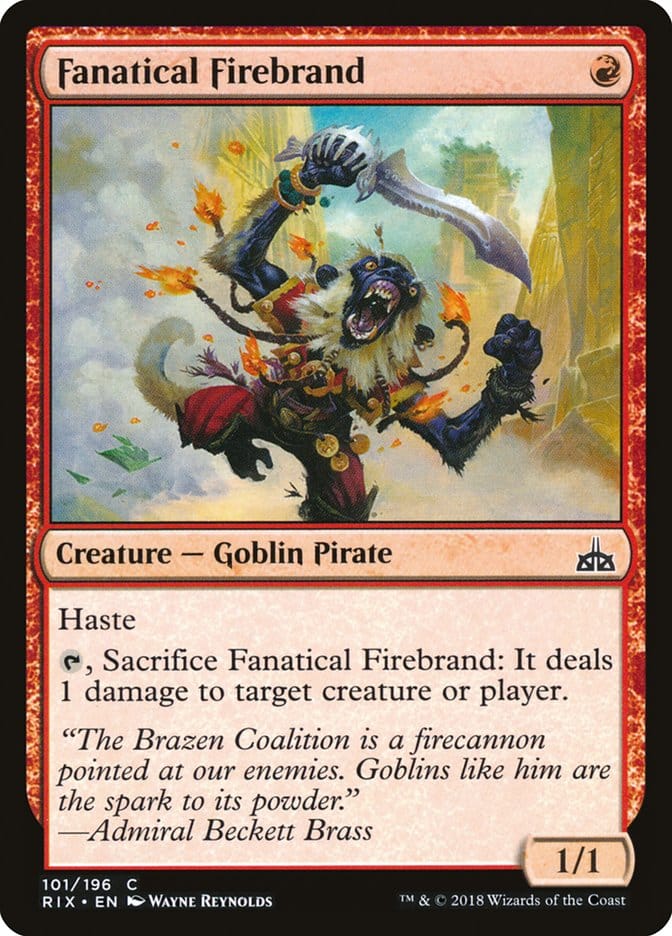 Fanatical Firebrand [Rivals of Ixalan] Magic: The Gathering