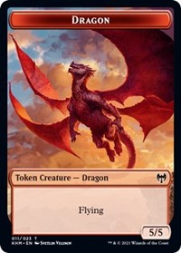 Dragon // Thopter Double-Sided Token [Kaldheim Commander Tokens] Magic: The Gathering