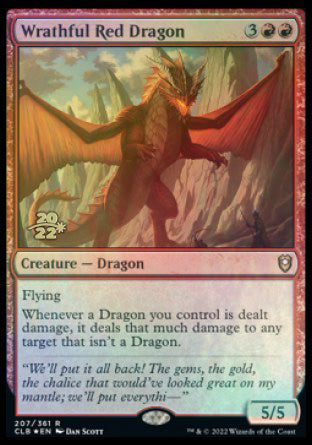 Wrathful Red Dragon [Commander Legends: Battle for Baldur's Gate Prerelease Promos] Magic: The Gathering