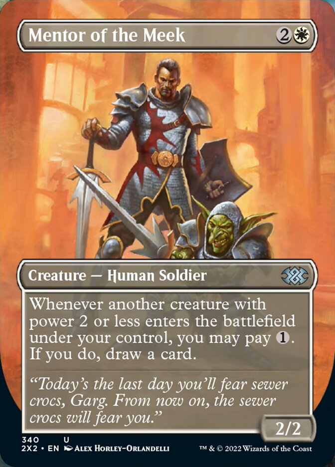 Mentor of the Meek (Borderless Alternate Art) [Double Masters 2022] Magic: The Gathering