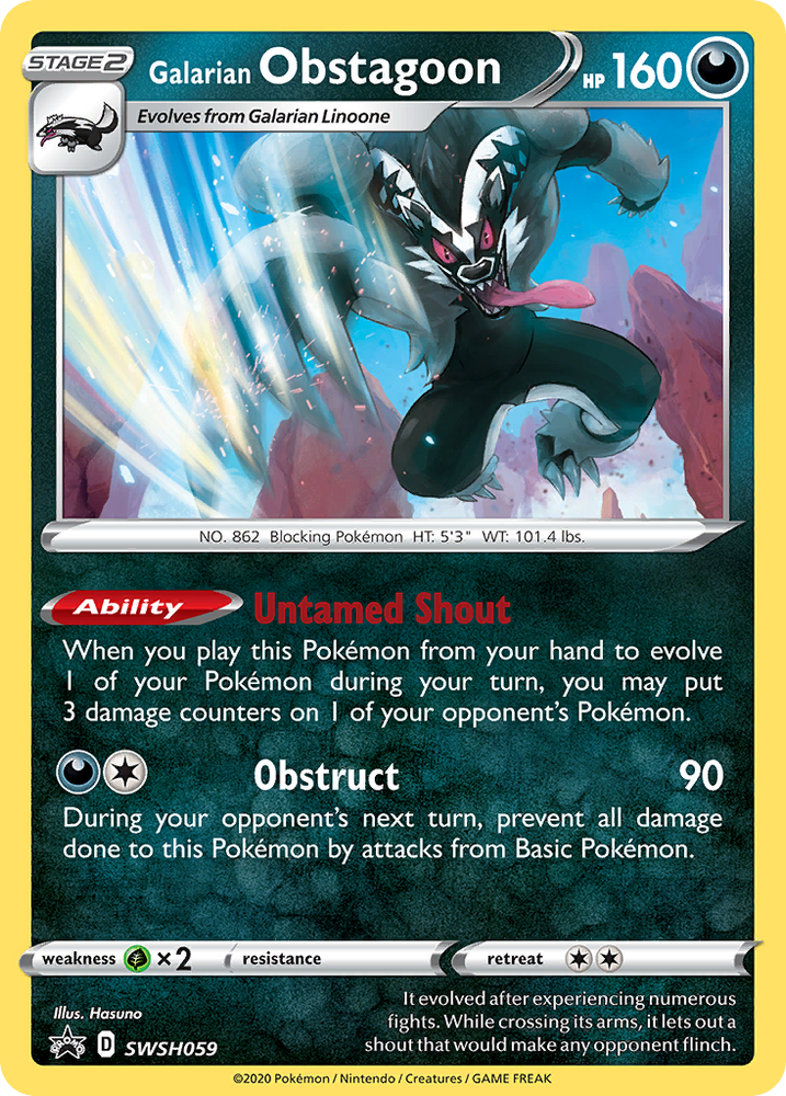 Galarian Obstagoon (SWSH059) [Sword & Shield: Black Star Promos] Pokémon