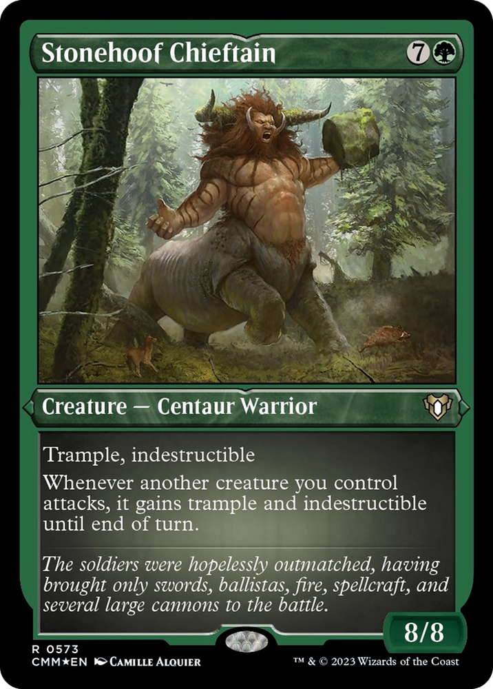 Stonehoof Chieftain (Foil Etched) [Commander Masters] Magic: The Gathering