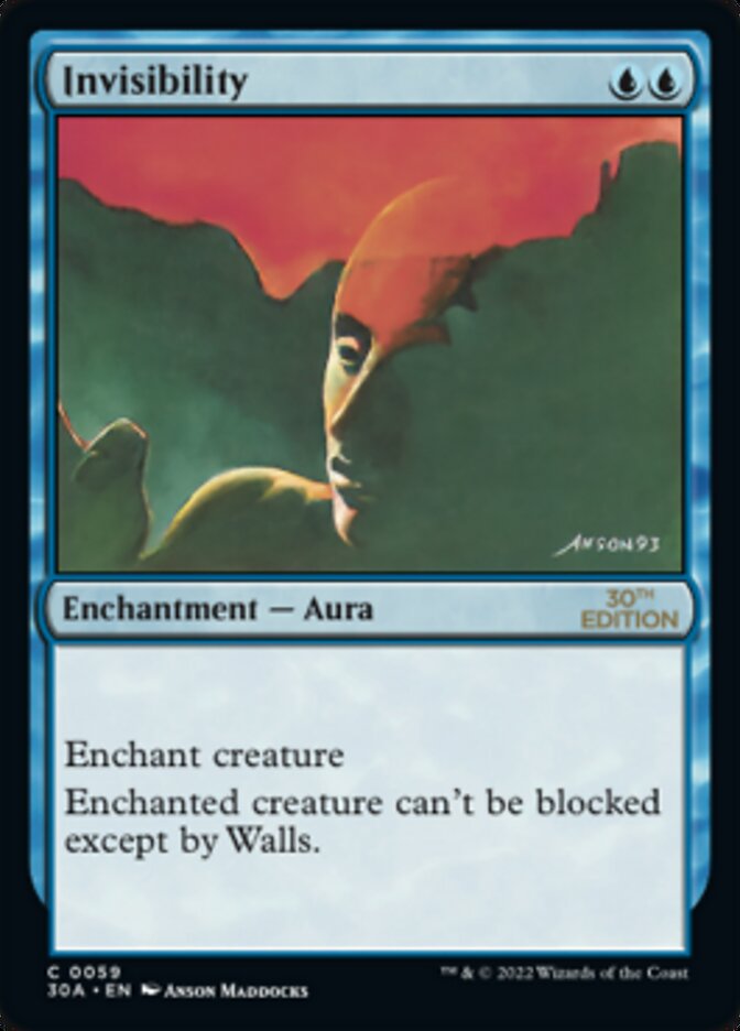 Invisibility [30th Anniversary Edition] Magic: The Gathering