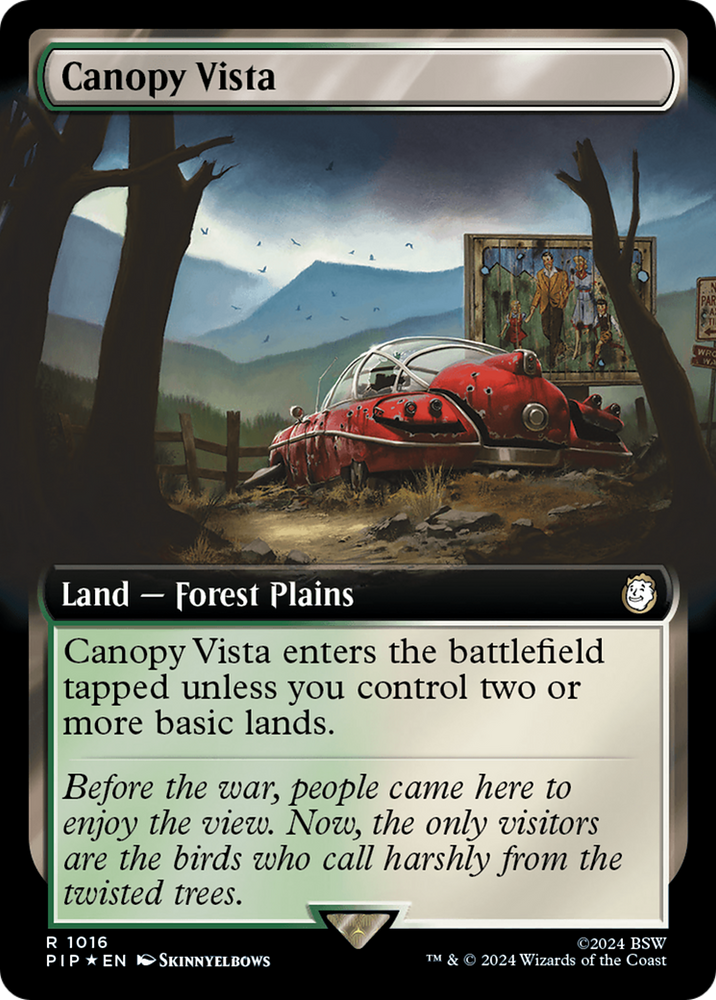 Canopy Vista (Extended Art) (Surge Foil) [Fallout] Magic: The Gathering