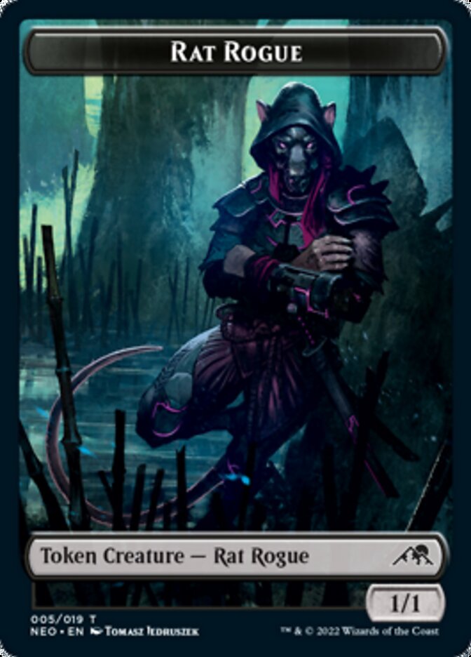 Samurai // Rat Rogue Double-Sided Token [Kamigawa: Neon Dynasty Tokens] Magic: The Gathering