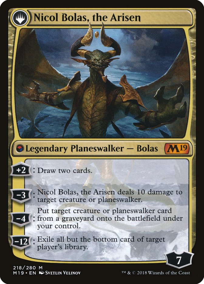 Nicol Bolas, the Ravager // Nicol Bolas, the Arisen [Core Set 2019] Magic: The Gathering