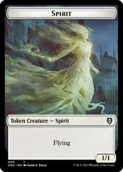 Human // Spirit Double-Sided Token [Phyrexia: All Will Be One Commander Tokens] Magic: The Gathering
