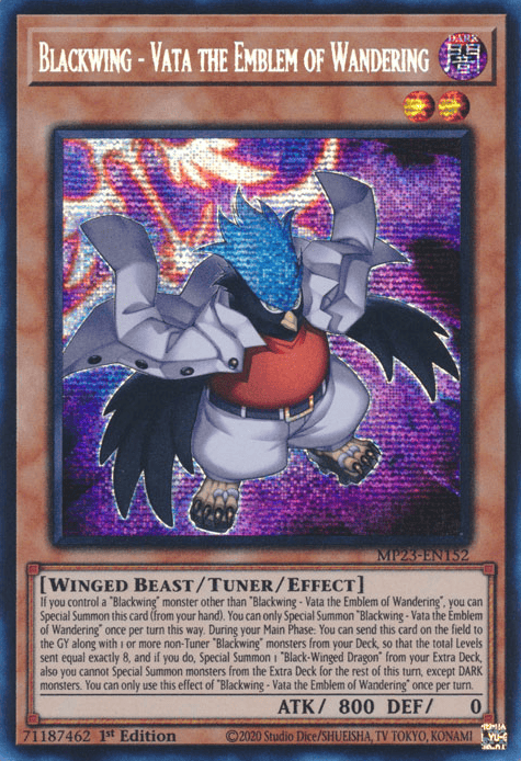 Blackwing - Vata the Emblem of Wandering [MP23-EN152] Prismatic Secret Rare - Yugioh Cards For Your TCG Needs!