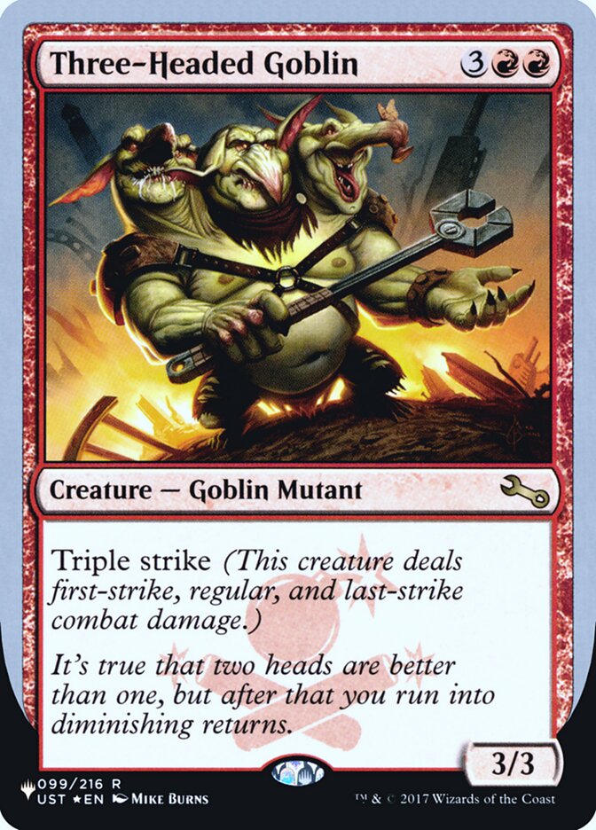 Three-Headed Goblin (Unfinity Foil Edition) [The List] Magic: The Gathering