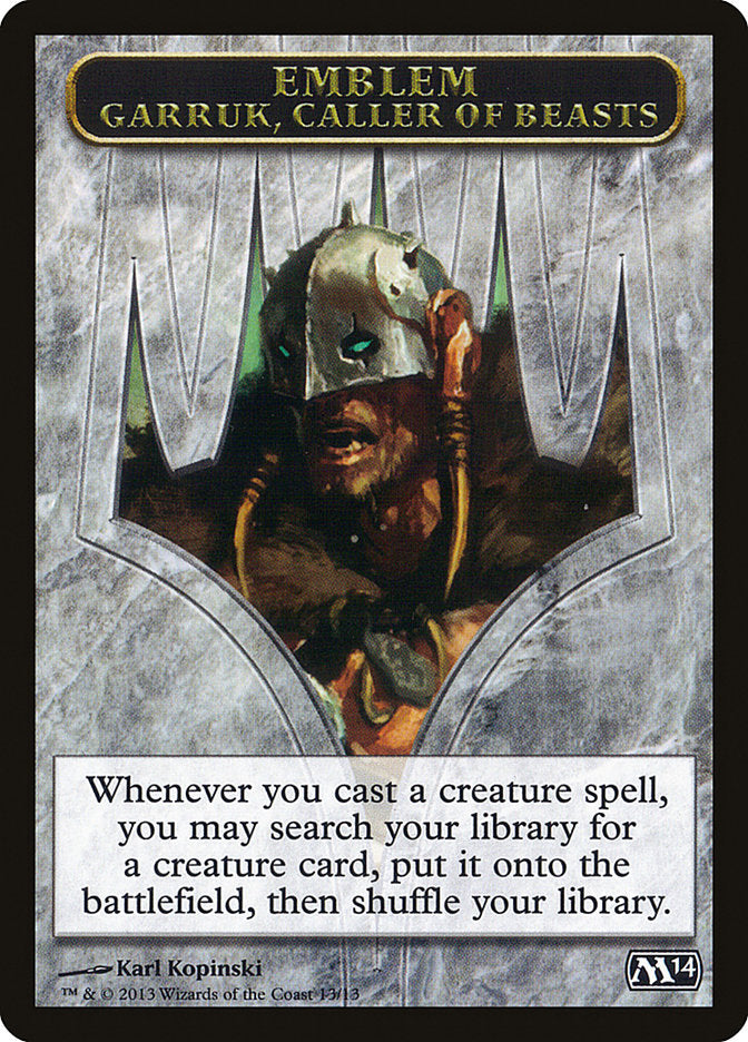 Garruk, Caller of Beasts Emblem [Magic 2014 Tokens] Magic: The Gathering