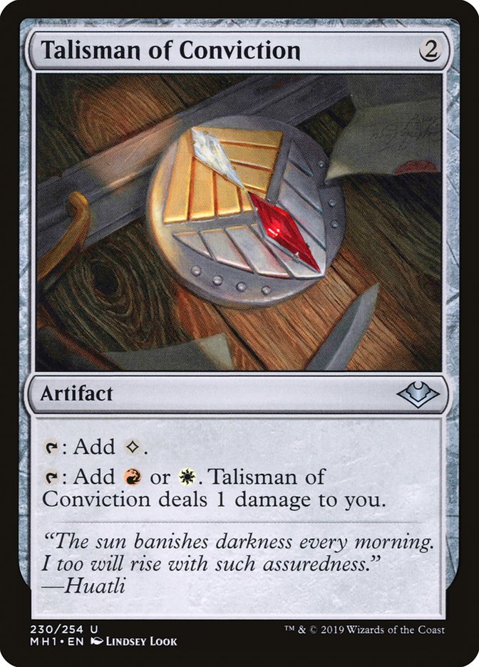 Talisman of Conviction [Modern Horizons] Magic: The Gathering