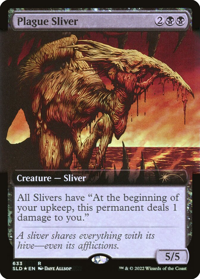 Plague Sliver (Extended Art) (Step-and-Compleat Foil) [Secret Lair Drop Promos] Magic: The Gathering