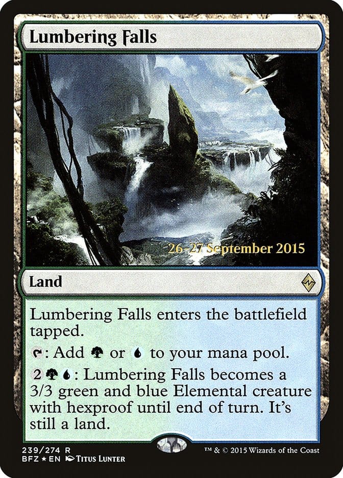 Lumbering Falls [Battle for Zendikar Prerelease Promos] Magic: The Gathering