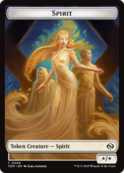 Spirit (0008) // Spirit (0009) Double-Sided Token [Tarkir: Dragonstorm Tokens] Magic: The Gathering