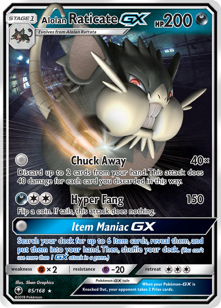 Alolan Raticate GX (85/168) [Sun & Moon: Celestial Storm] Pokémon