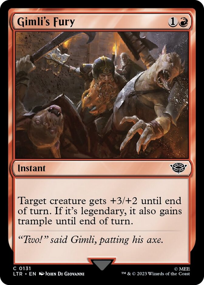 Gimli's Fury [The Lord of the Rings: Tales of Middle-Earth] Magic: The Gathering