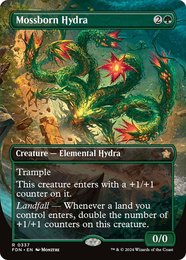 Mossborn Hydra (Borderless) [Foundations] Magic: The Gathering