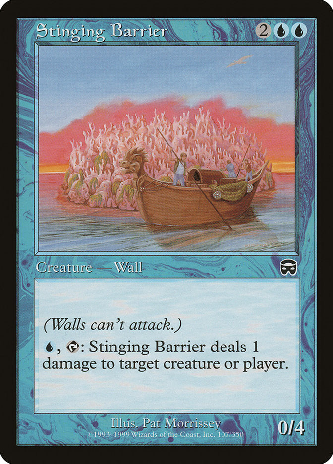 Stinging Barrier [Mercadian Masques] Magic: The Gathering