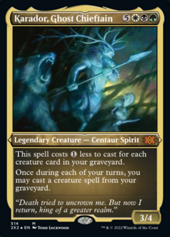 Karador, Ghost Chieftain (Foil Etched) [Double Masters 2022] Magic: The Gathering