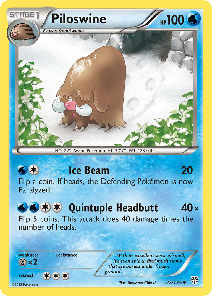 Piloswine (27/135) [Black & White: Plasma Storm] Pokémon