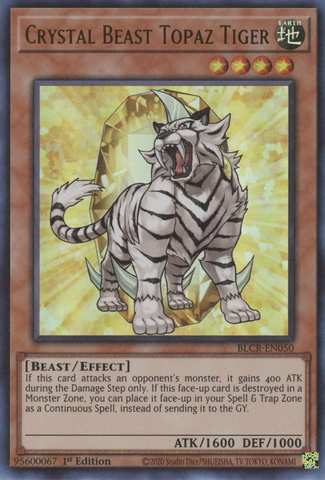 Crystal Beast Topaz Tiger [BLCR-EN050] Ultra Rare - Yugioh Cards For Your TCG Needs!