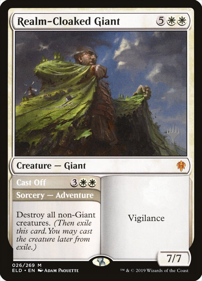 Realm-Cloaked Giant // Cast Off (Promo Pack) [Throne of Eldraine Promos] Magic: The Gathering