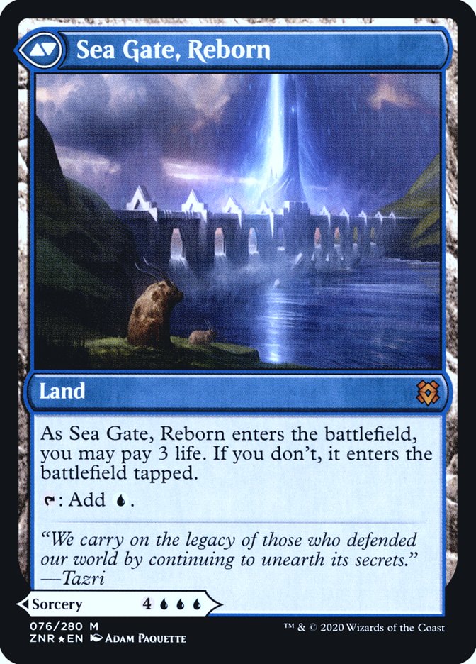 Sea Gate Restoration // Sea Gate, Reborn [Zendikar Rising Prerelease Promos] Magic: The Gathering