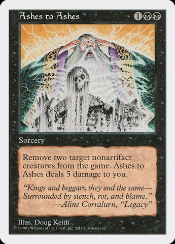 Ashes to Ashes [Fifth Edition] Magic: The Gathering