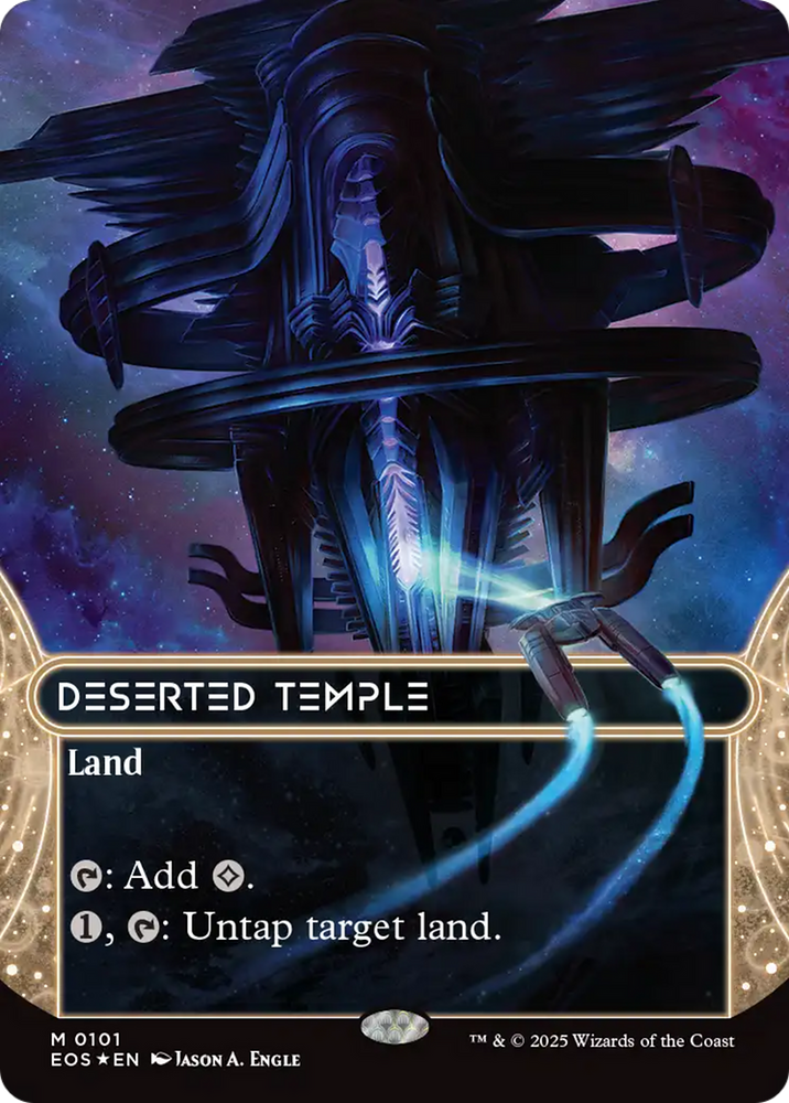 Deserted Temple (0101) (Borderless) (Galaxy Foil) [Edge of Eternities: Stellar Sights] Magic: The Gathering