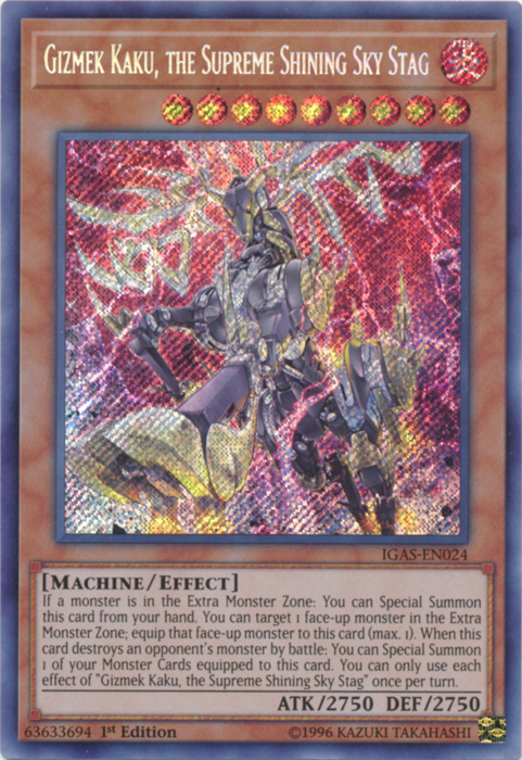 Gizmek Kaku, the Supreme Shining Sky Stag [IGAS-EN024] Secret Rare - Yugioh Cards For Your TCG Needs!