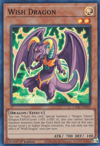 Wish Dragon [CYAC-EN093] Super Rare - Yugioh Cards For Your TCG Needs!