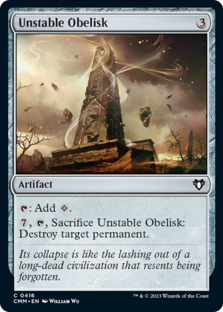 Unstable Obelisk [Commander Masters] Magic: The Gathering
