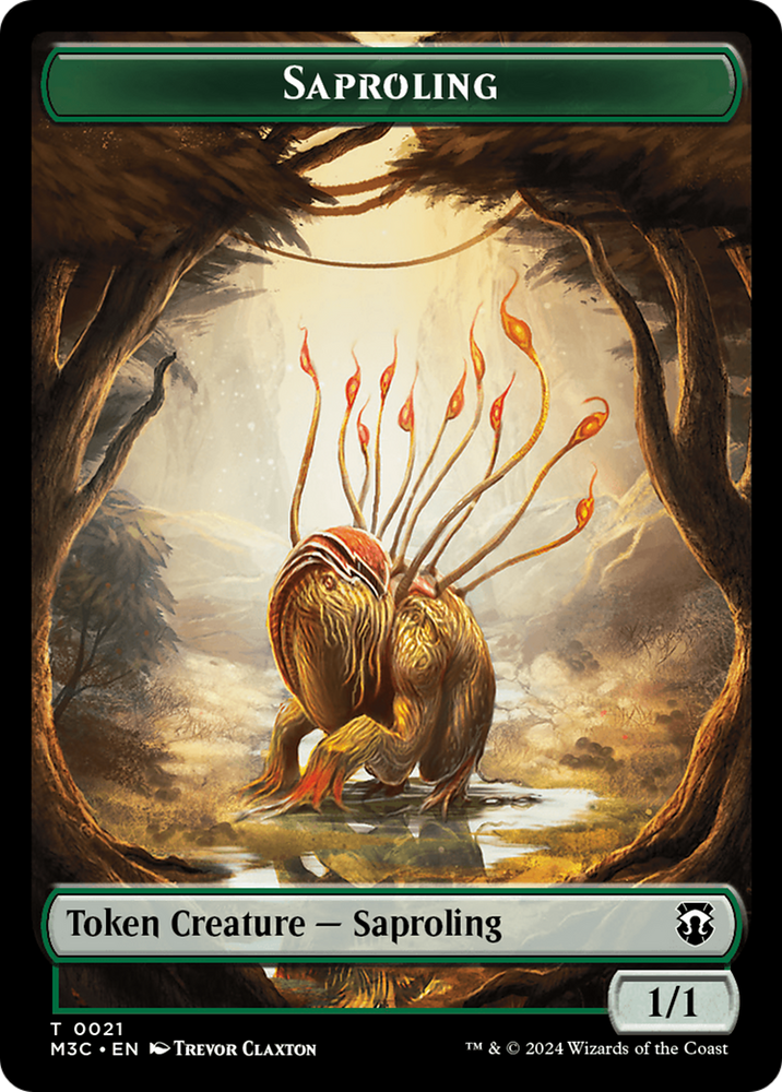 Garruk, Apex Predator Emblem // Saproling Double-Sided Token [Modern Horizons 3 Commander Tokens] Magic: The Gathering