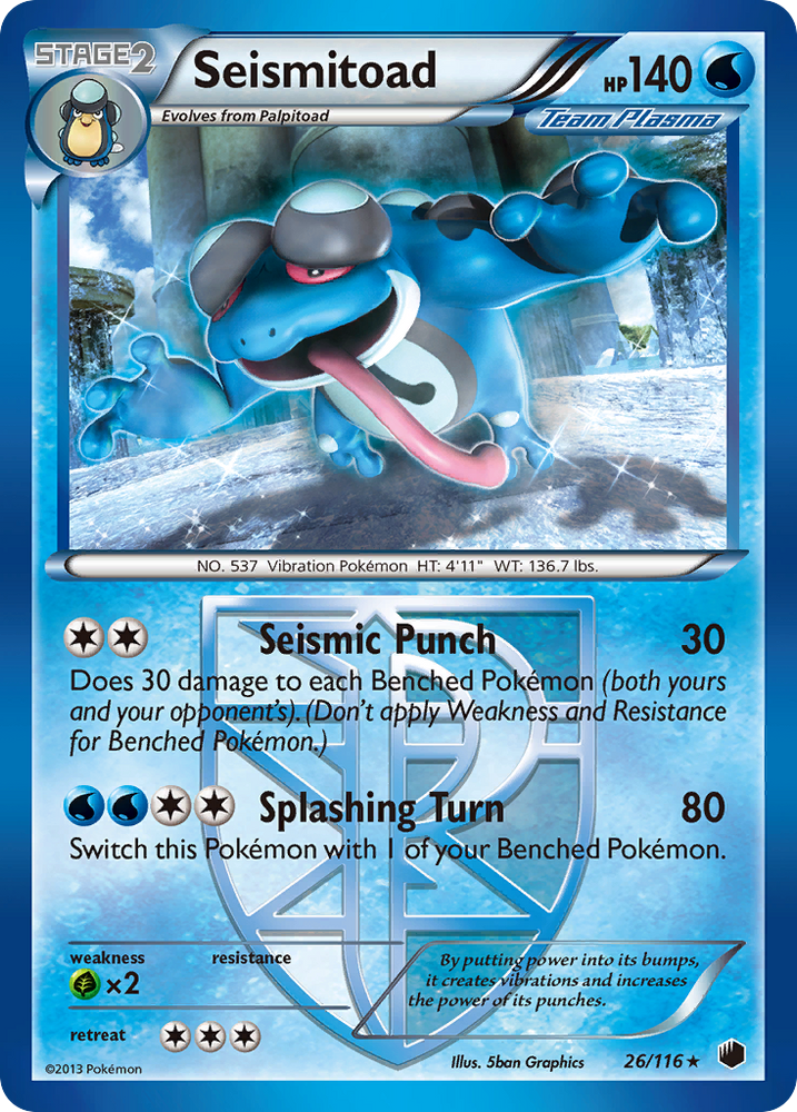 Seismitoad (26/116) [Black & White: Plasma Freeze] Pokémon
