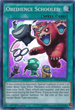 Obedience Schooled [MP14-EN242] Super Rare - Yugioh Cards For Your TCG Needs!