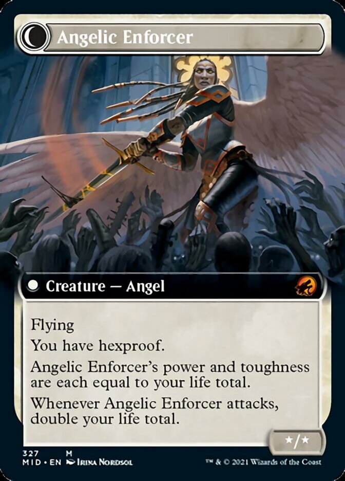 Enduring Angel // Angelic Enforcer (Extended Art) [Innistrad: Midnight Hunt] Magic: The Gathering