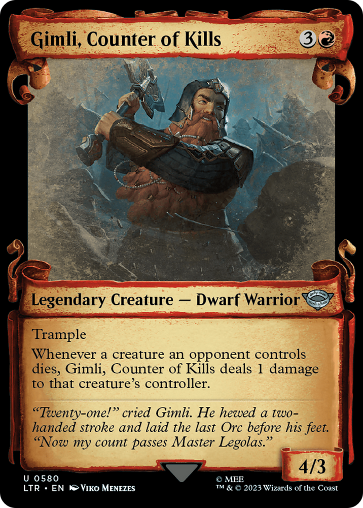 Gimli, Counter of Kills [The Lord of the Rings: Tales of Middle-Earth Showcase Scrolls] Magic: The Gathering