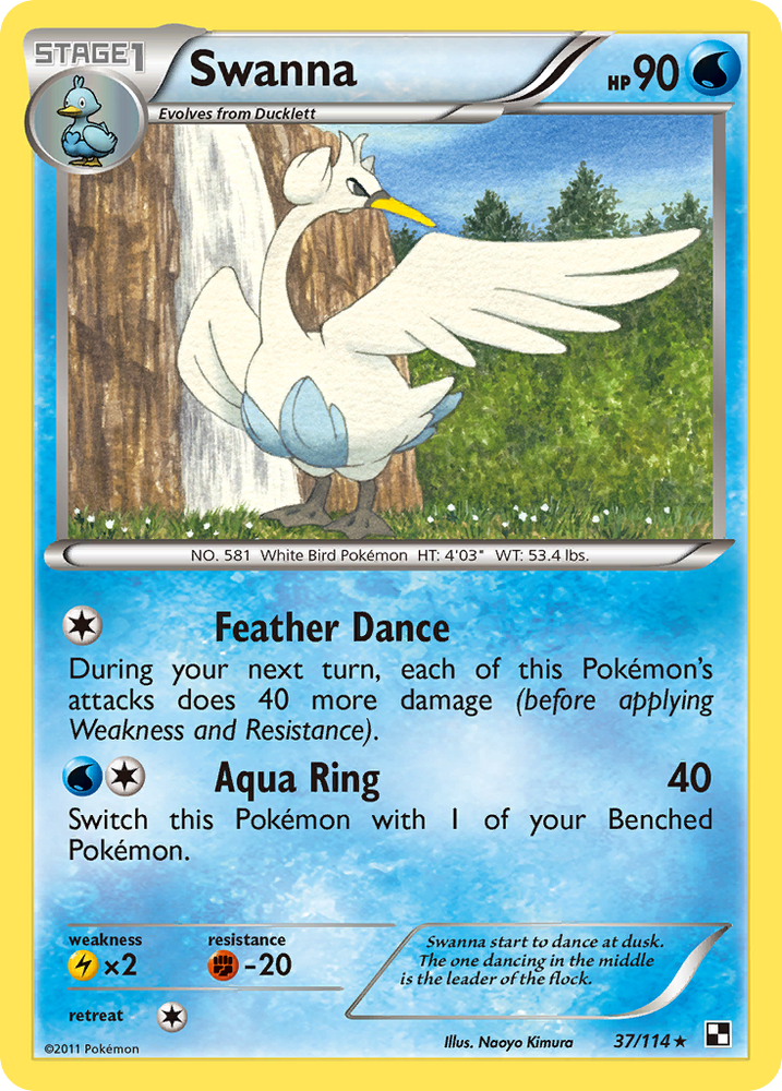 Swanna (37/114) [Black & White: Base Set] Pokémon