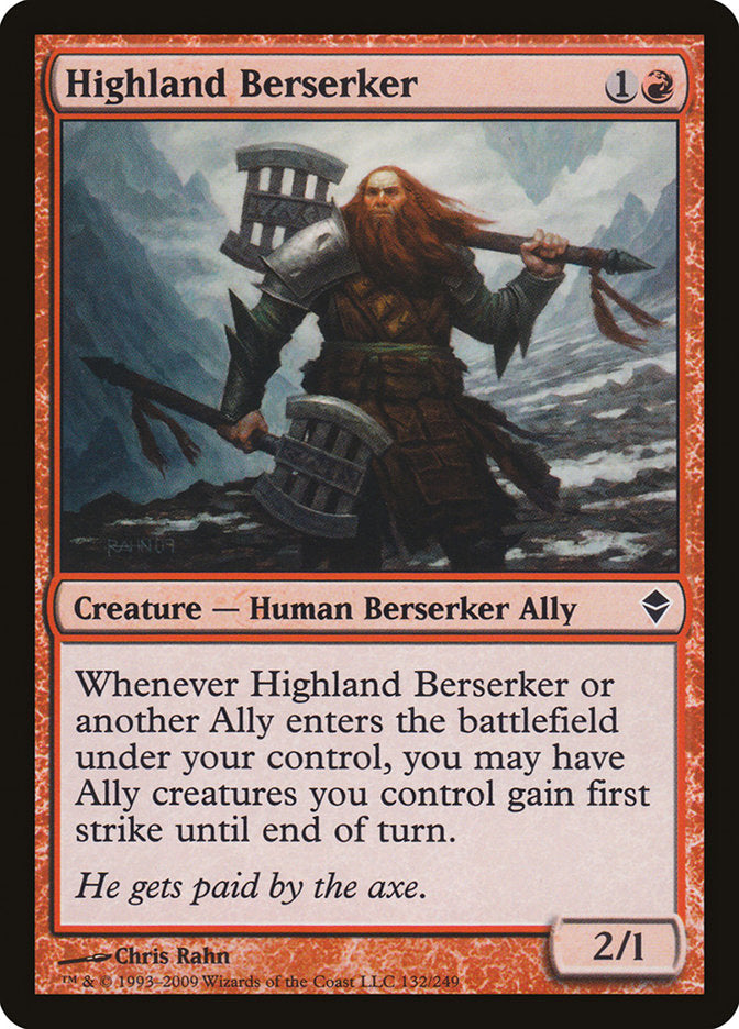 Highland Berserker [Zendikar] Magic: The Gathering