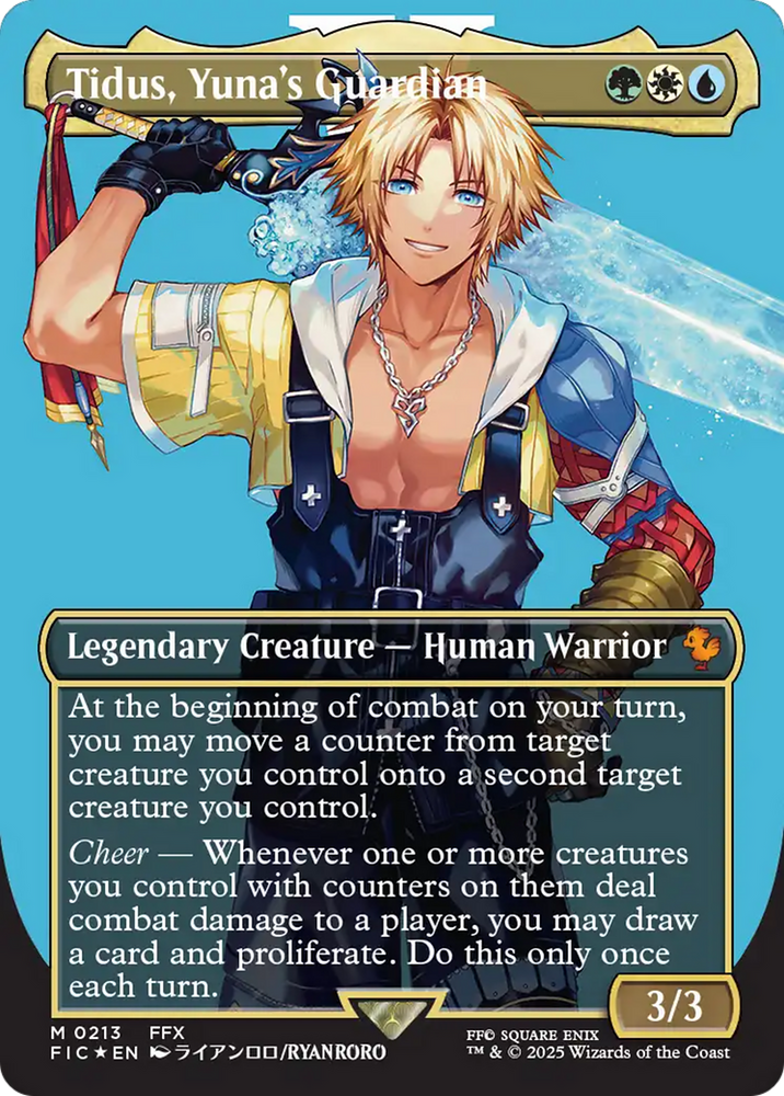 Tidus, Yuna's Guardian (Borderless) (Surge Foil) [FINAL FANTASY Commander] Magic: The Gathering