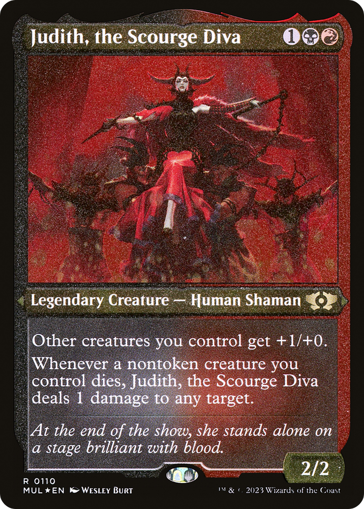 Judith, the Scourge Diva (Foil Etched) [Multiverse Legends] Magic: The Gathering