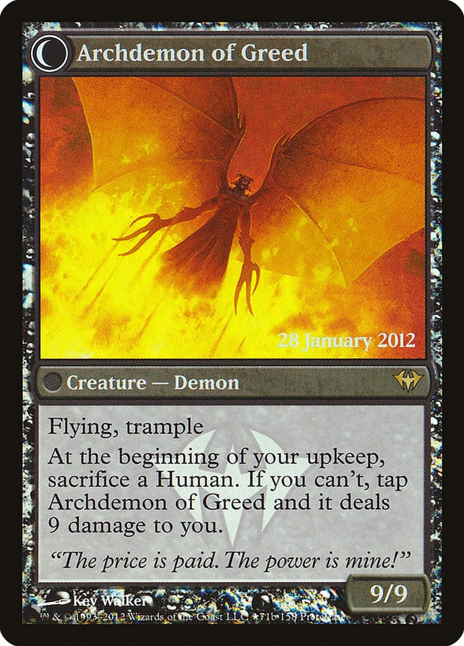 Ravenous Demon // Archdemon of Greed [Dark Ascension Prerelease Promos] Magic: The Gathering