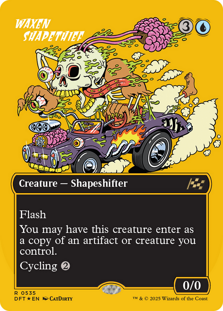 Waxen Shapethief (Borderless) (First-Place Foil) [Aetherdrift] Magic: The Gathering