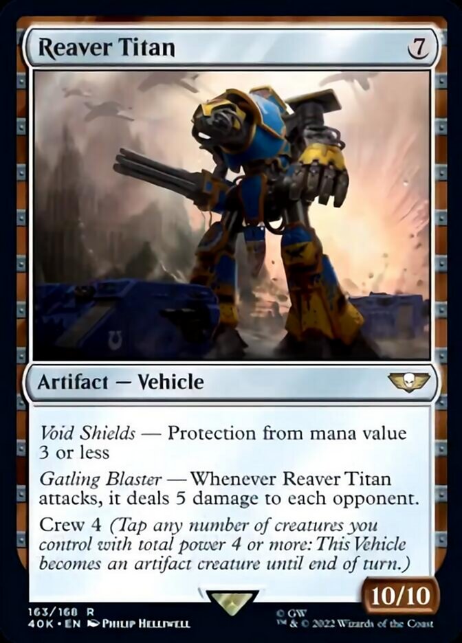 Reaver Titan (Surge Foil) [Warhammer 40,000] Magic: The Gathering