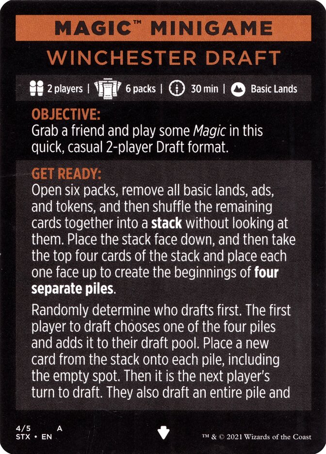 Winchester Draft (Magic Minigame) [Strixhaven: School of Mages Minigame] Magic: The Gathering