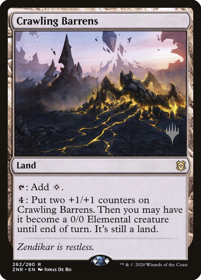 Crawling Barrens (Promo Pack) [Zendikar Rising Promos] Magic: The Gathering